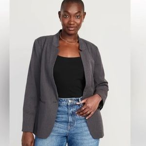 Heathered Twill Notch Collar Pixie Blazer for Women